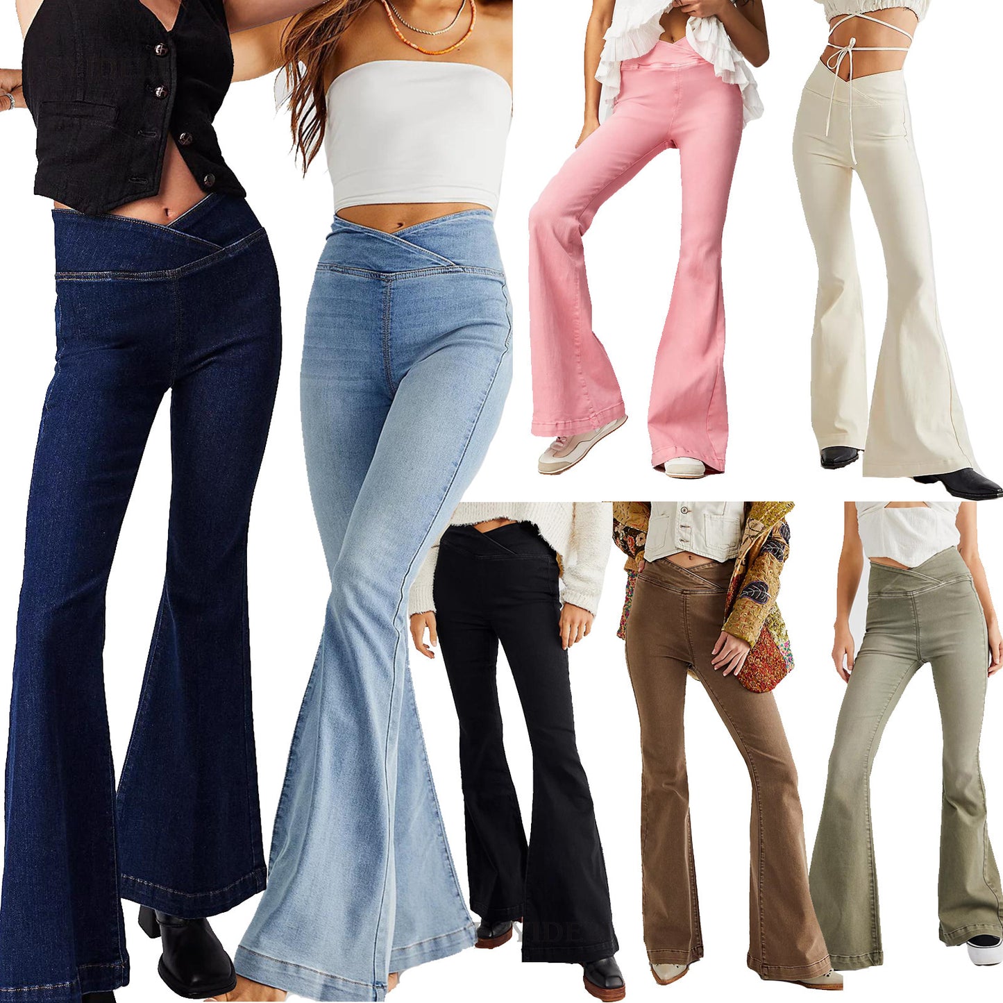 Women's Slim-fit Slimming Stretch Denim Flared Pants