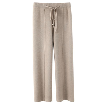 Fall And Winter Outer Wear Knitted Drooping Wide-leg Pants