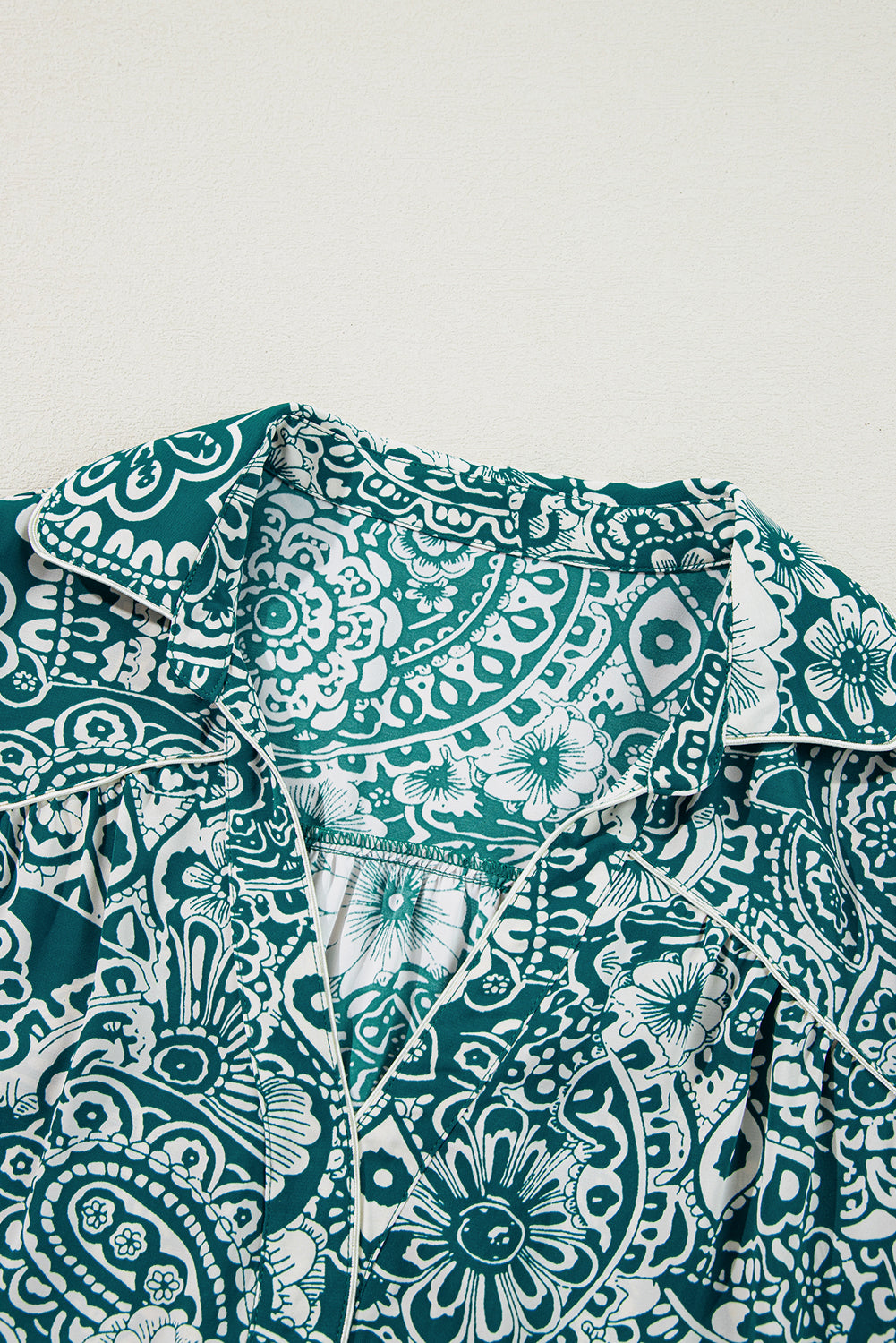 Green Floral Flounce Sleeve Split Neck Plus Size Dress