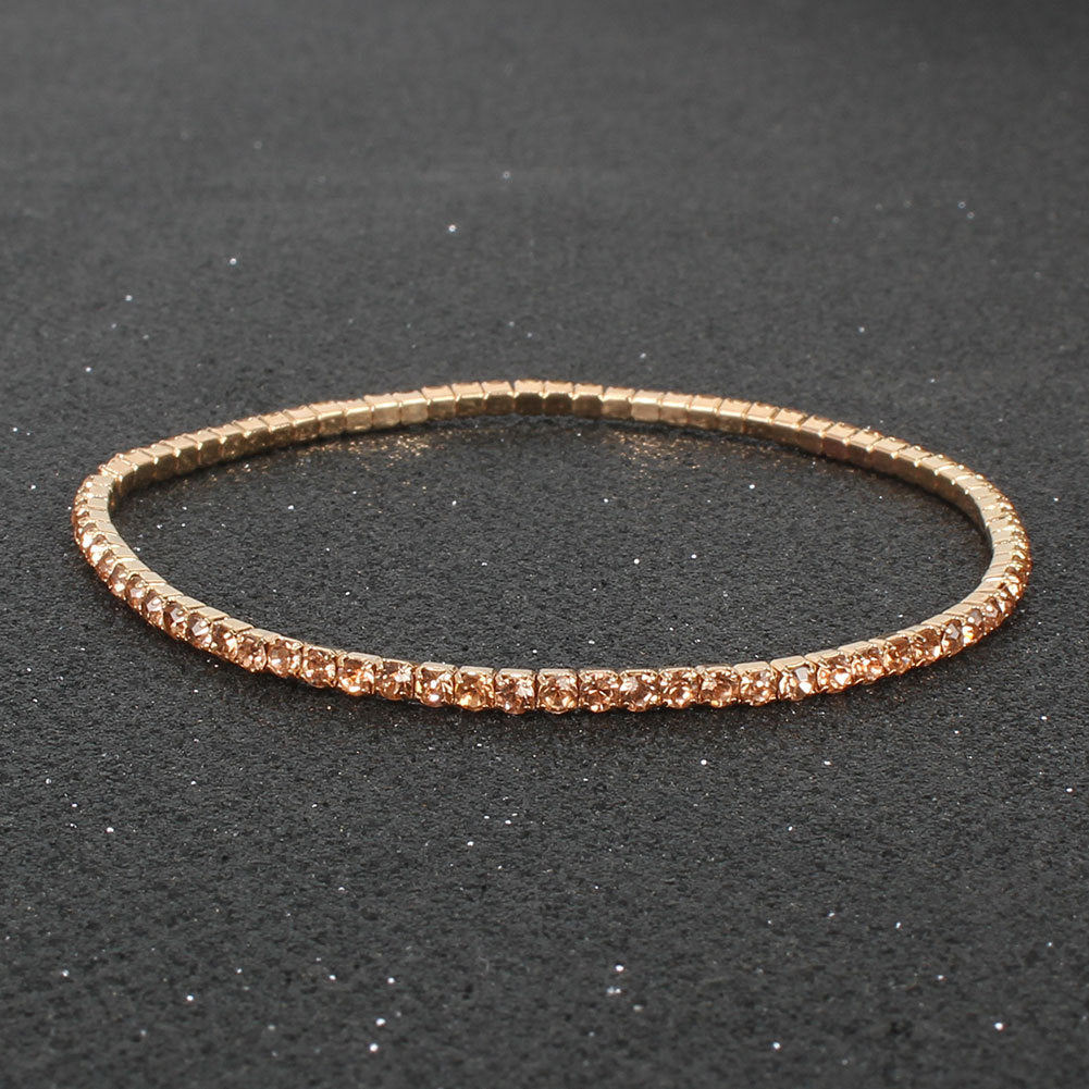 Multicolor Rhinestone Stretch Bracelet Shiny And Simple Bracelet Ornament