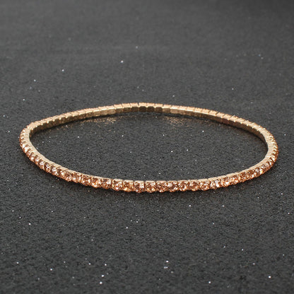 Multicolor Rhinestone Stretch Bracelet Shiny And Simple Bracelet Ornament