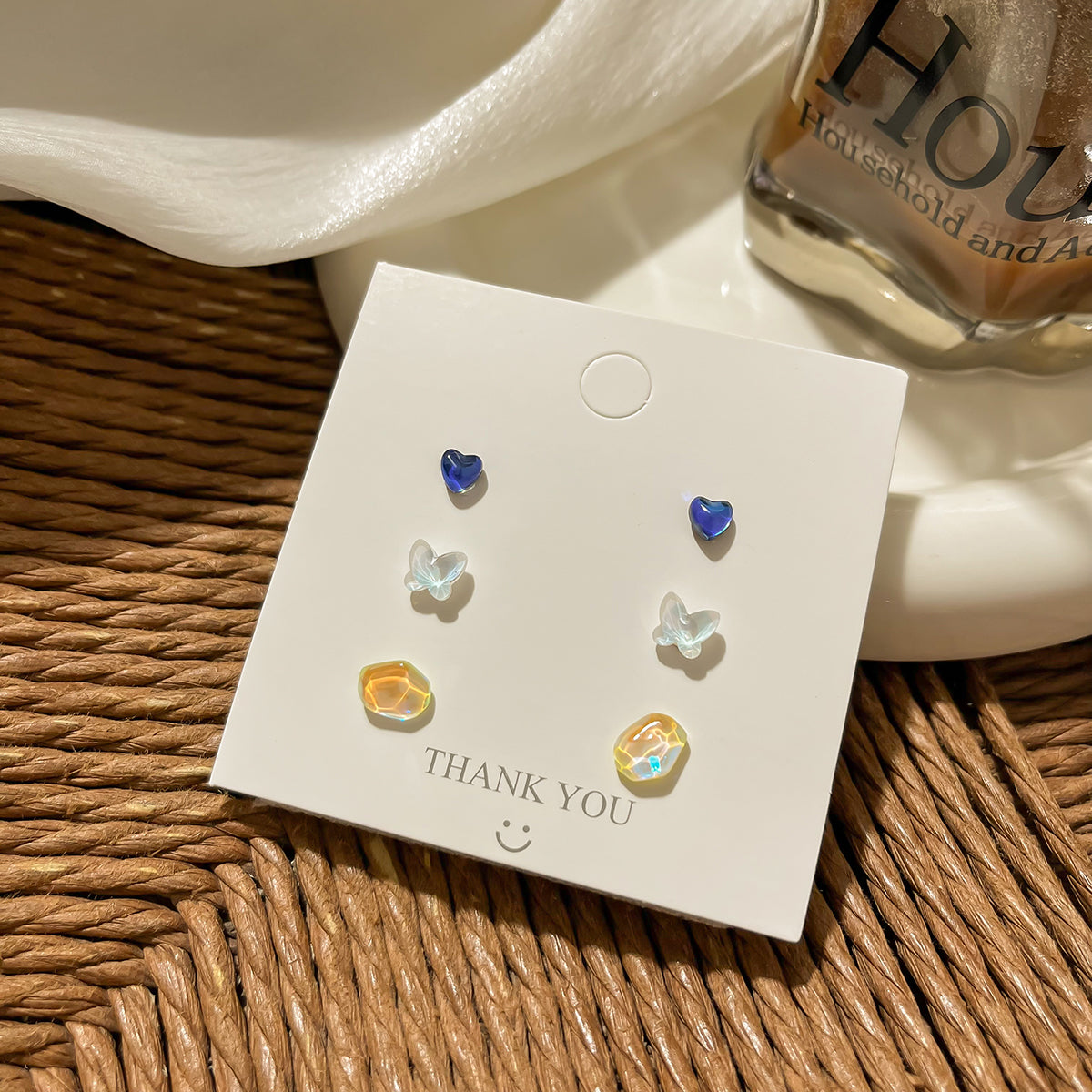 Glitzy Laser Silver Stud Earrings