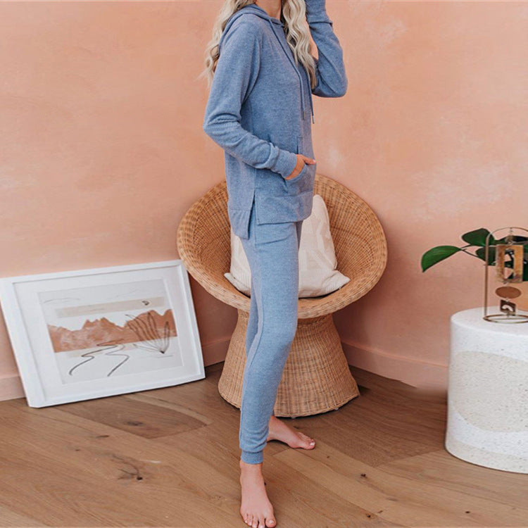 Two-piece Women's Home Casual Hooded Sweater