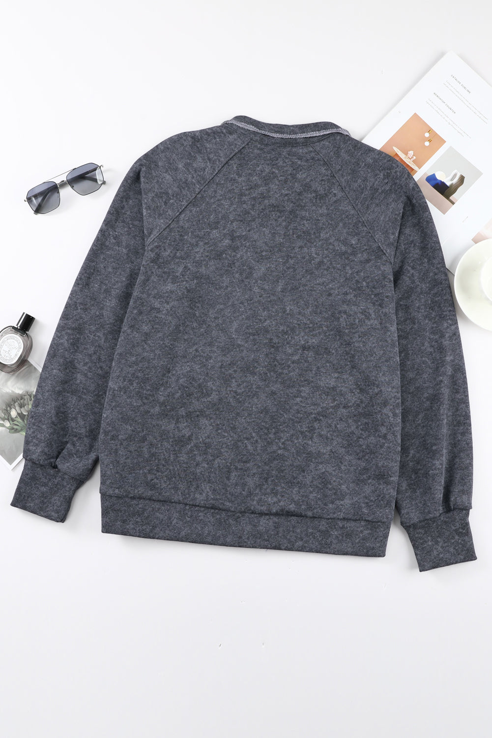 Red Vintage Washed Flap Pocket Button Shacket