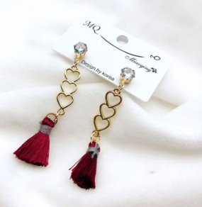 Earrings spring and summer new exaggerated wood silk satin flowers hypoallergenic boutique earrings earrings