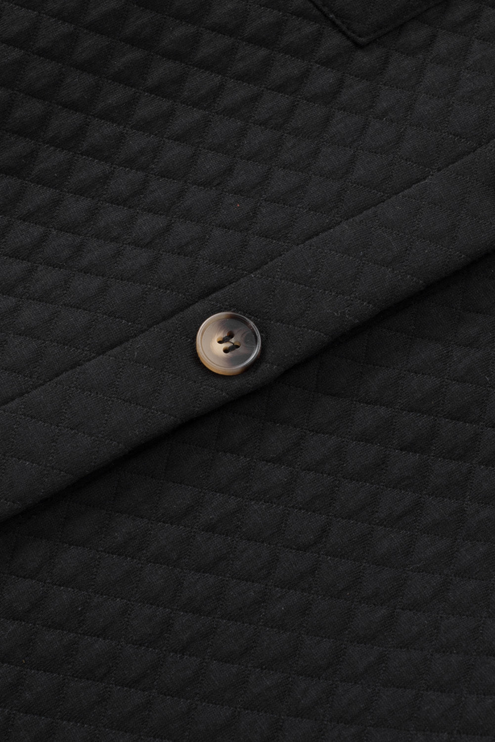 Green Color Block Patchwork Flap Pocket Quilted Shacket