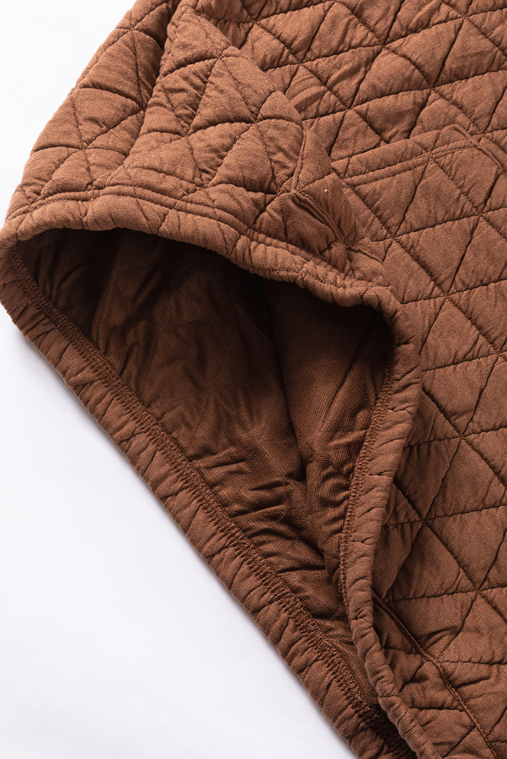 Light Grey Drop Shoulder Quilted Patchwork Kangaroo Pocket Hoodie