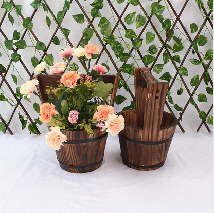 Horticultural Carbonization Anti-corrosion Wooden Succulent Flower Pots