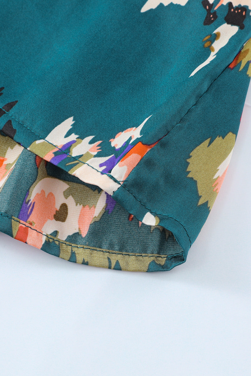 Black Abstract Print Ruffled Drawstring High Waist Mini Dress