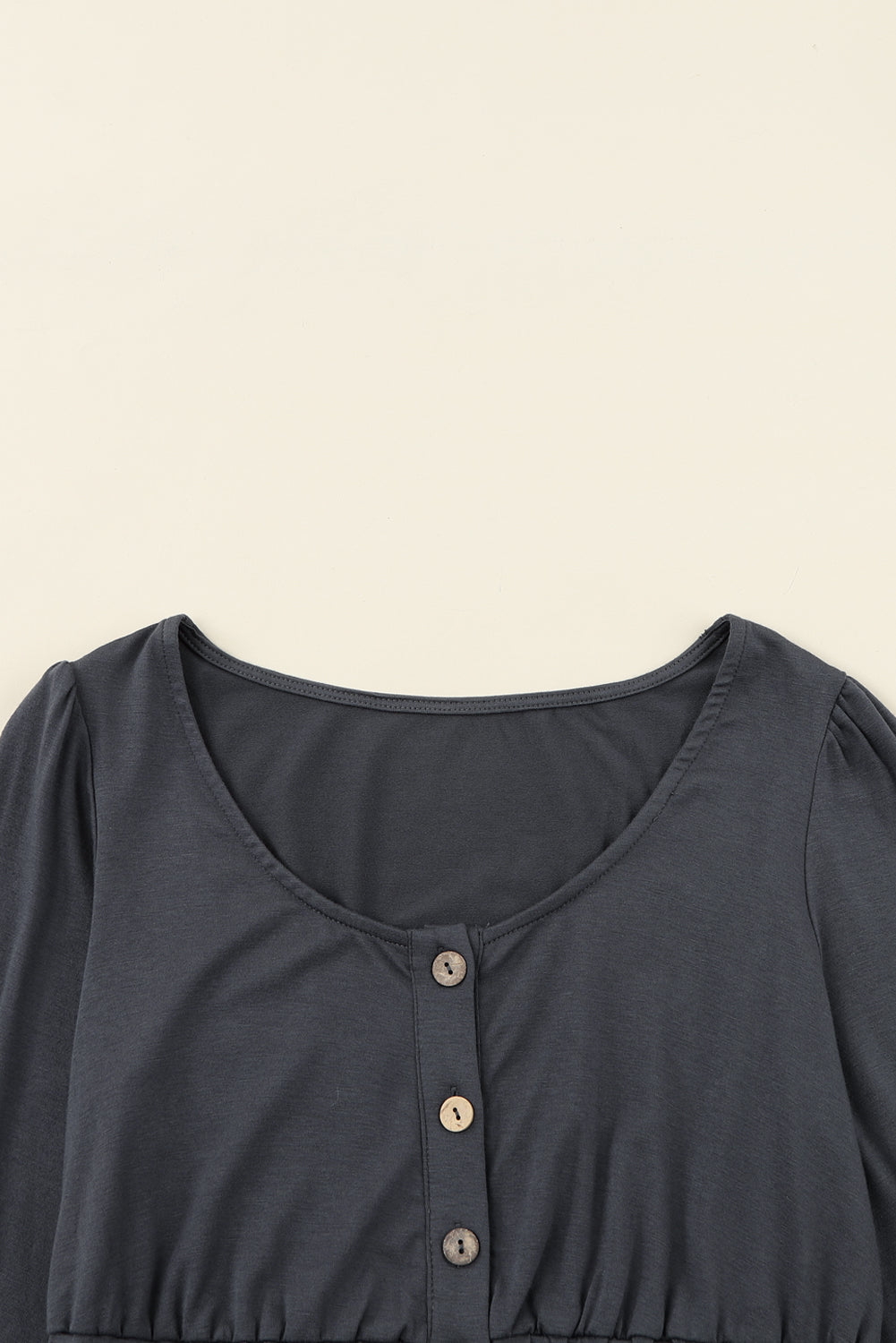 Orange Button Up High Waist Long Sleeve Dress