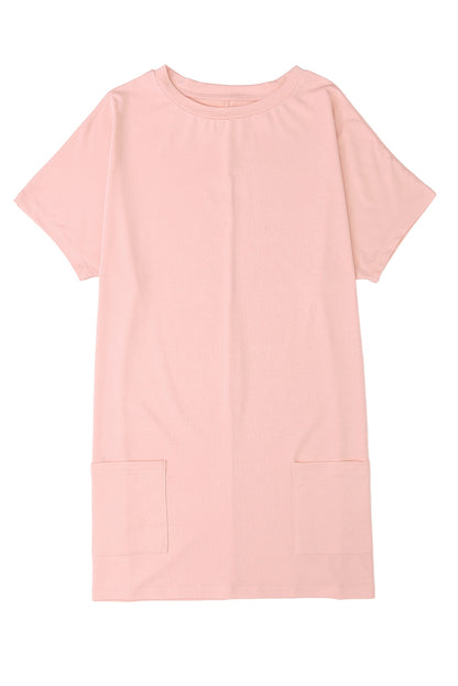 Khaki Side Pockets Short Sleeve Tunic Top