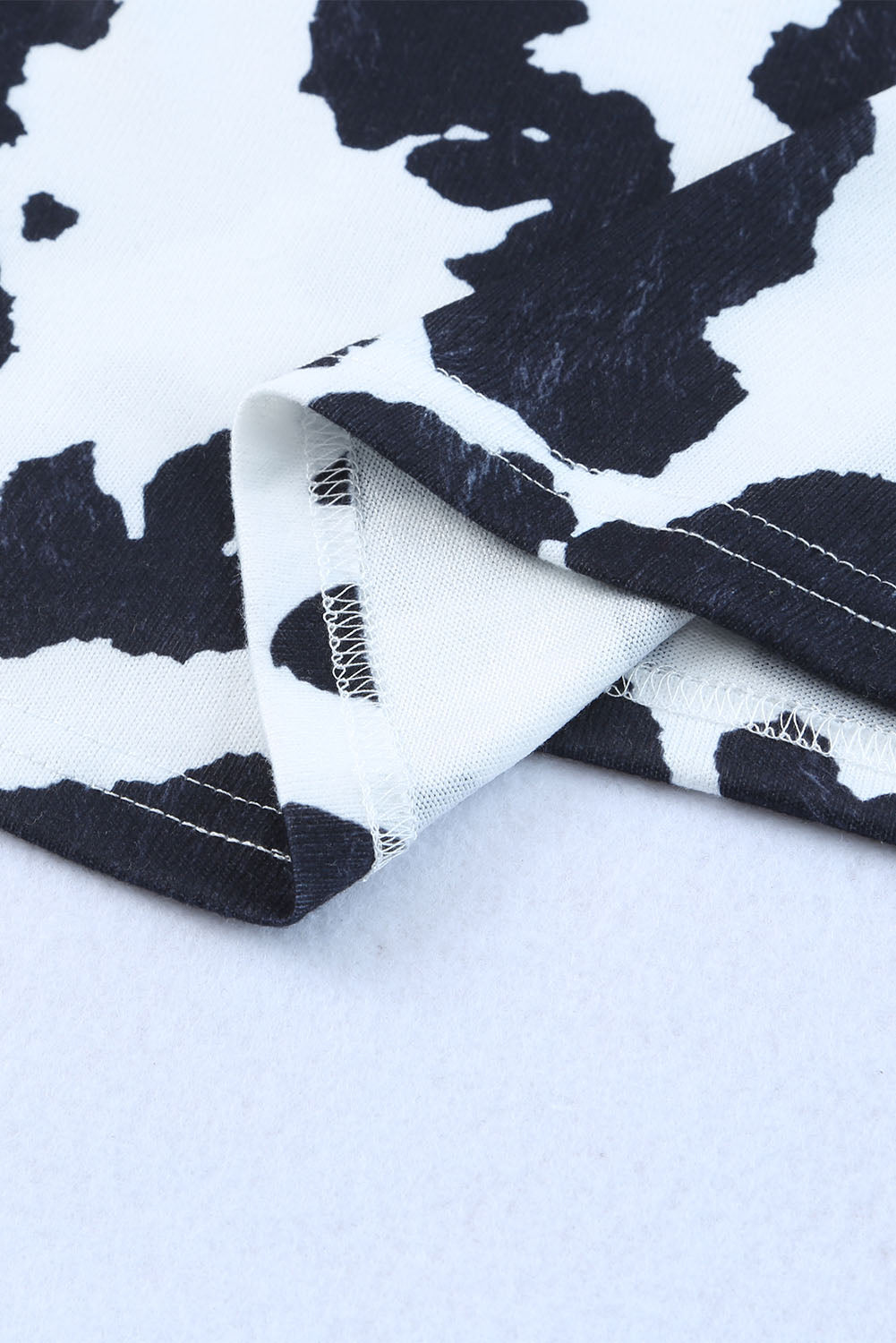 White Western Cow Spots Slim Fit T-shirt