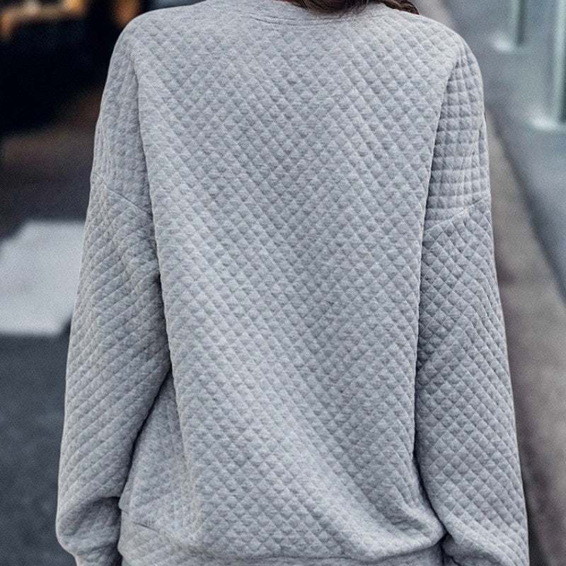 Winter New Leopard Splicing Drop Shoulder Zipper Sweater For Women