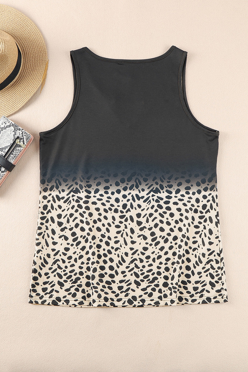 Black Ombre Leopard Print T-shirt