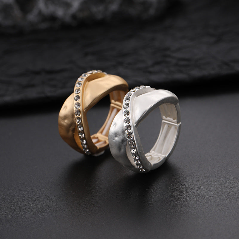Elastic Metal Ladies Brushed Ring Wholesale
