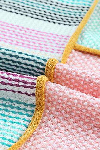 Multicolor Seamed Patchwork V Neck Plus Size Sleeveless Top