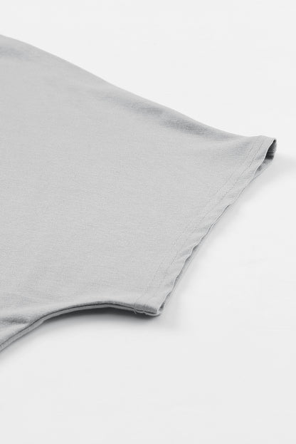 Khaki Side Pockets Short Sleeve Tunic Top