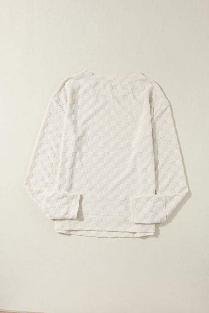 Rose Red Solid Textured Thumbhole Sleeve Top