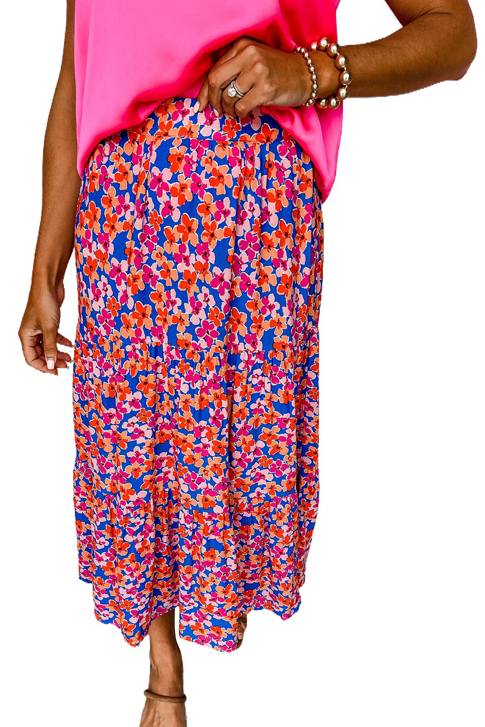 Red Floral Halter Maxi Dress