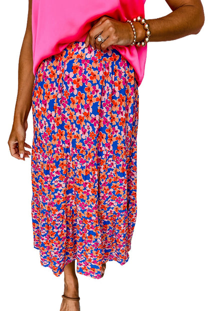 Red Floral Halter Maxi Dress