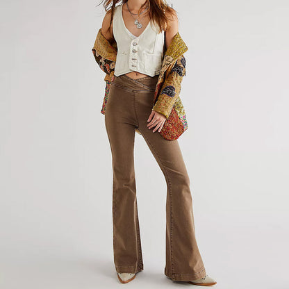 Women's Slim-fit Slimming Stretch Denim Flared Pants