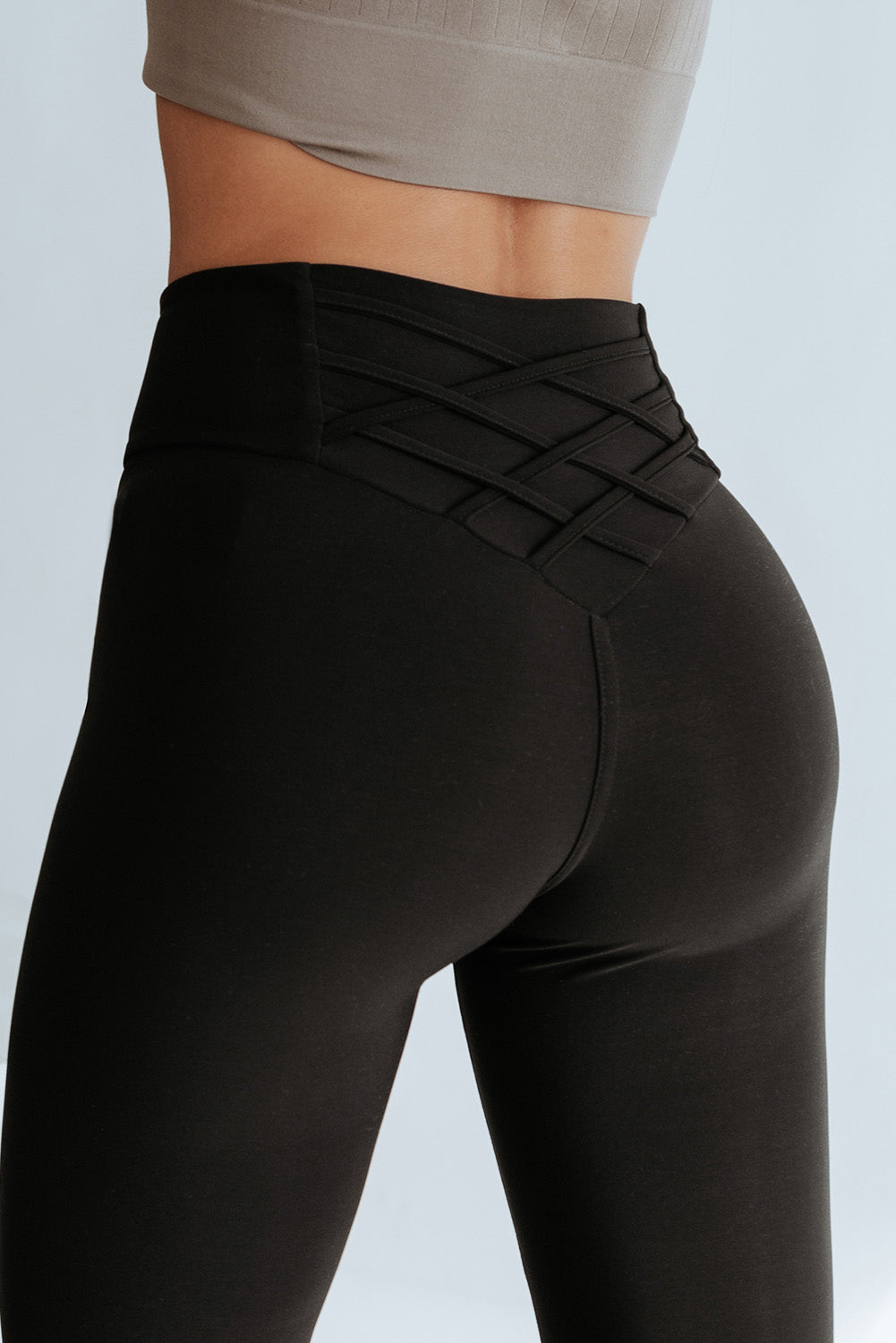 Apricot Criss Cross Tummy Control High Waist Leggings