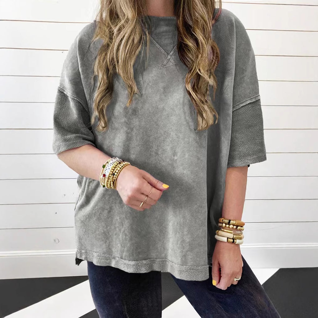 Casual Loose Plus Size Half-sleeve Top