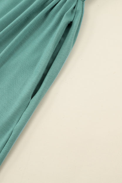 Orange Button Up High Waist Long Sleeve Dress