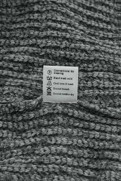 Bright White Ripped Raw Hem Chunky Pullover Sweater