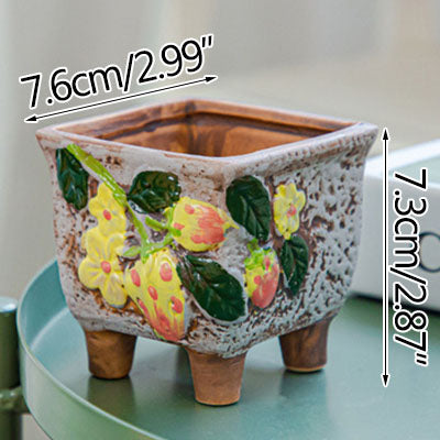 Square Creative Cute Cartoon Ceramic Succulent Pot