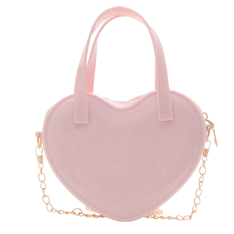 Fashionable Jelly Heart Mini Shoulder Crossbody Bag For Women