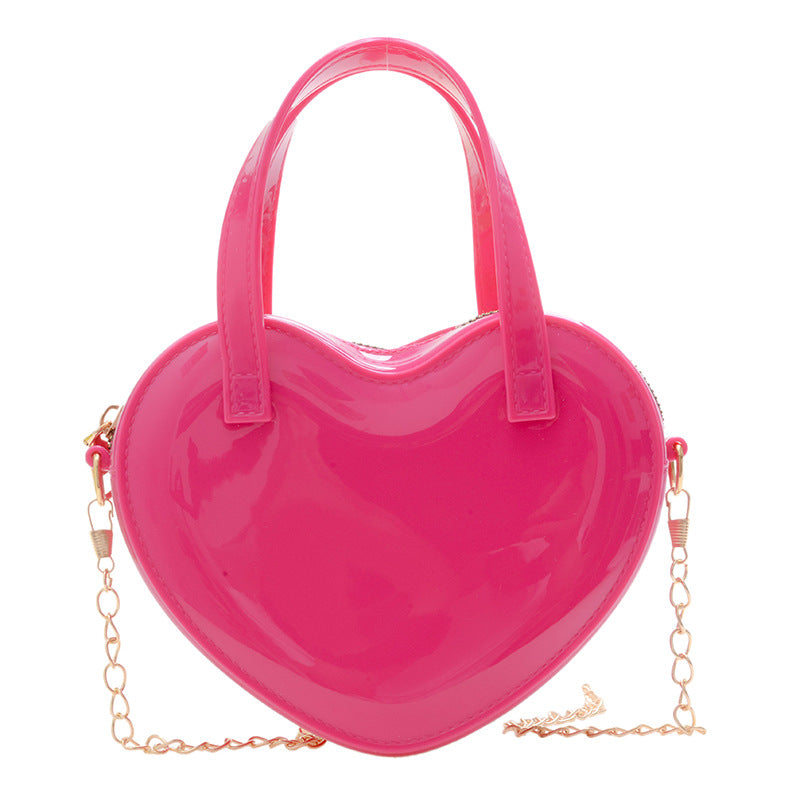 Fashionable Jelly Heart Mini Shoulder Crossbody Bag For Women