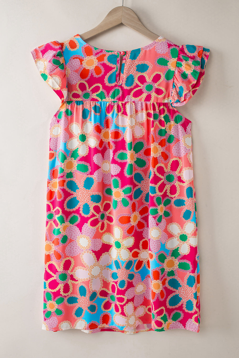 Multicolor Floral Print Bubble Sleeve Shirt