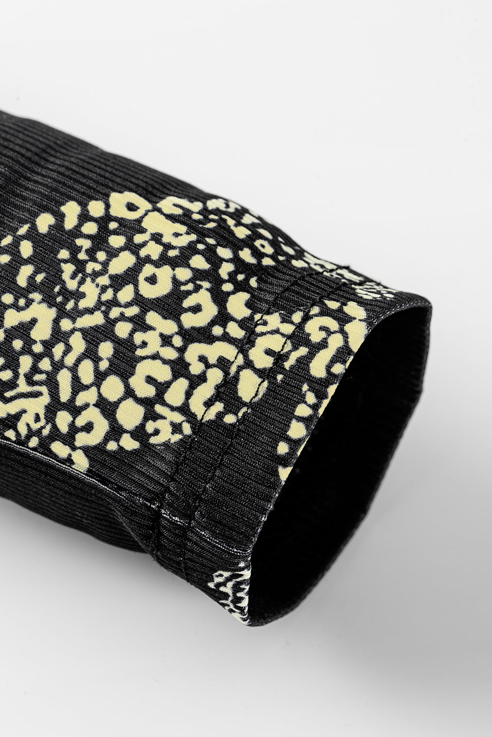 Black Plus Size Cheetah Print Puff Sleeve Ruffle Mini Dress