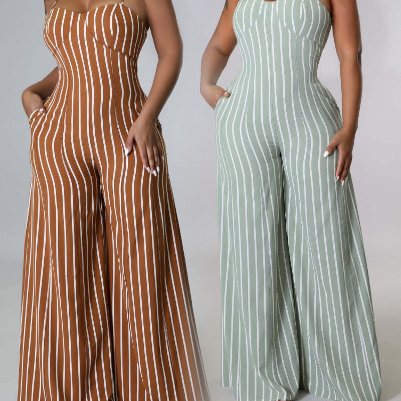 Elegant, Commuter-friendly High-waisted Milk Silk Pants Relaxed-fit Jumpsuit