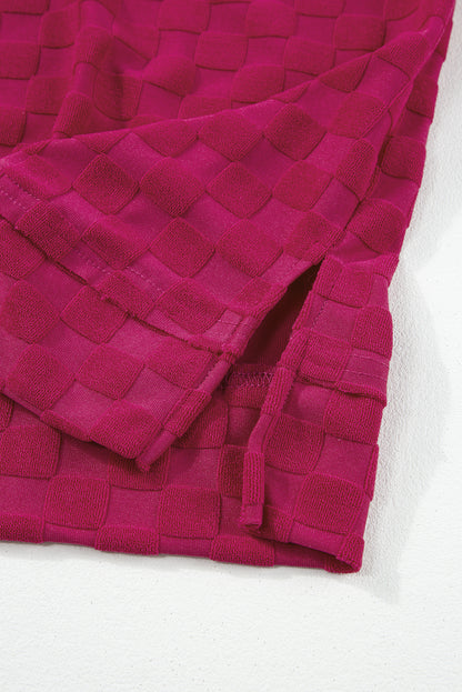 Black Solid Textured Thumbhole Sleeve Top