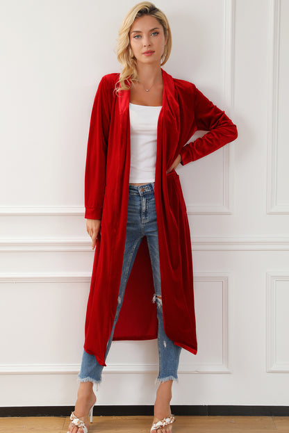 Open Front Velvet Blazer