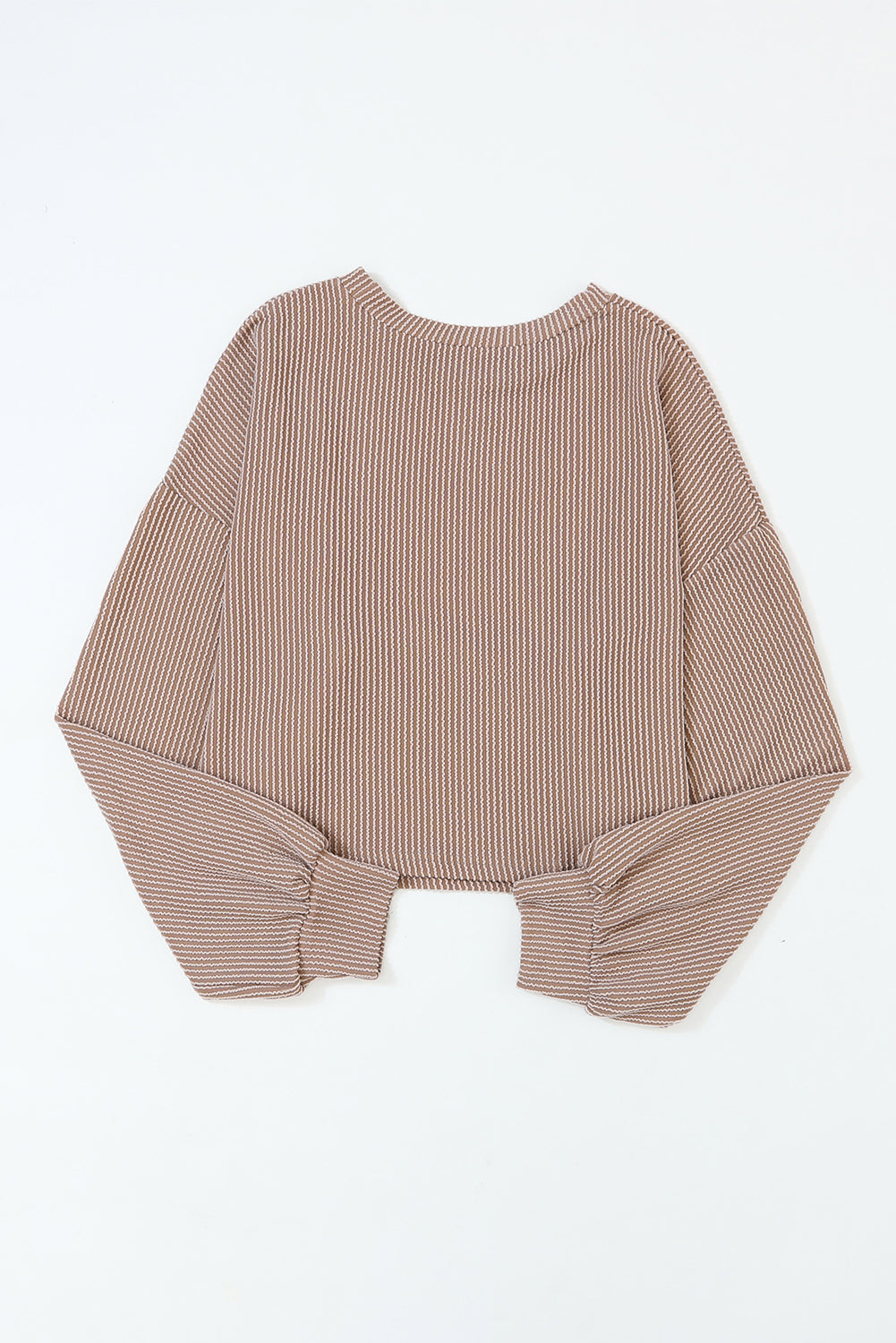 Khaki Game Day Graphic Crop Corded Knit Top