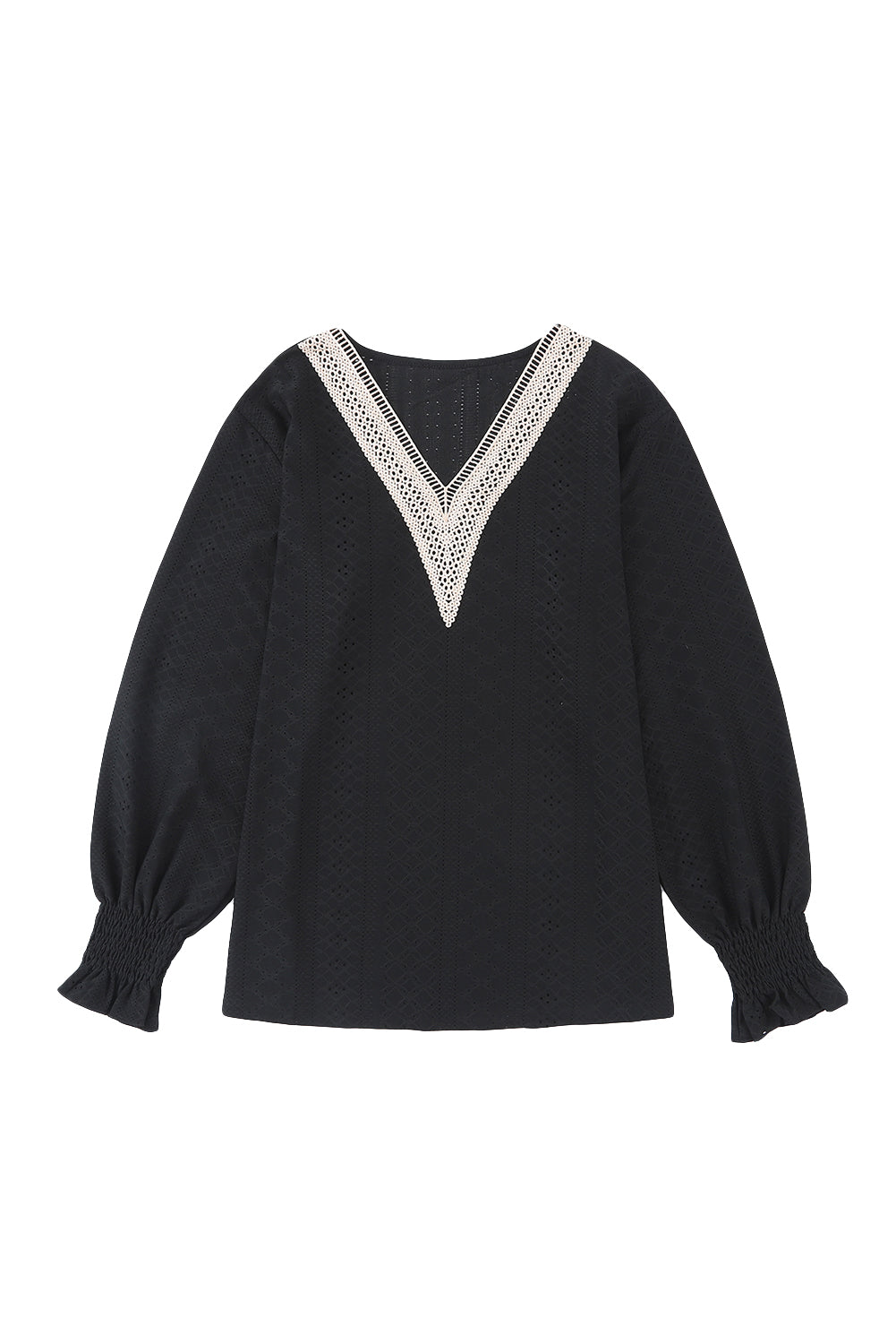 Green Lace Trim V Neck Short Sleeve Blouse