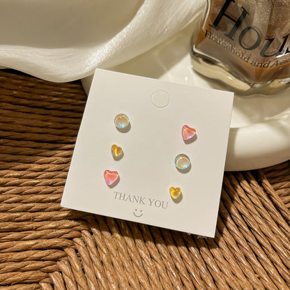 Glitzy Laser Silver Stud Earrings