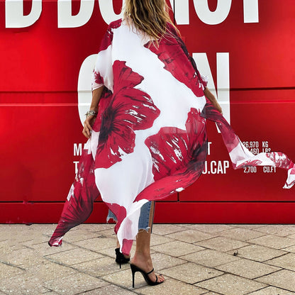 Seaside Vacation Chiffon Shirt Swimsuit Sunscreen Clothing