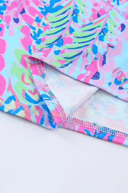 Pink Loose Painted Floral Tee