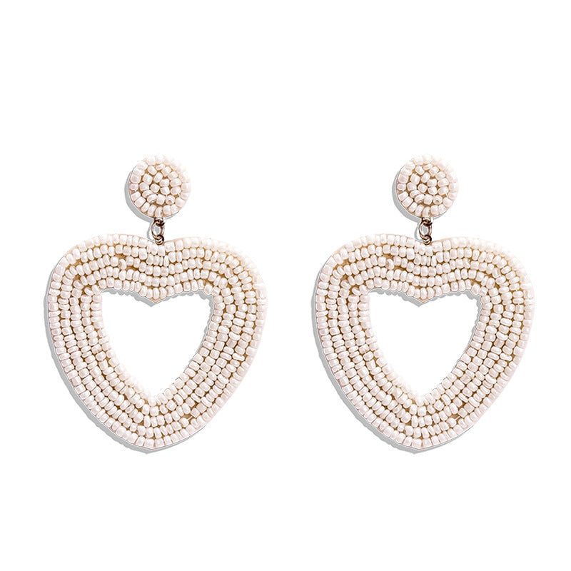 Creative Ethnic Style Stud Earrings Women's Color Love Earrings