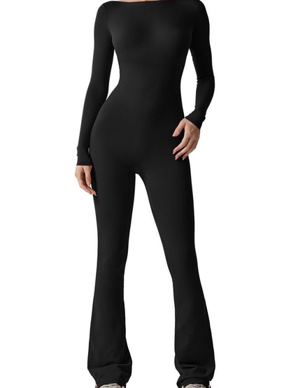 Women's Fashion Long Sleeve Belly-contracting Jumpsuit