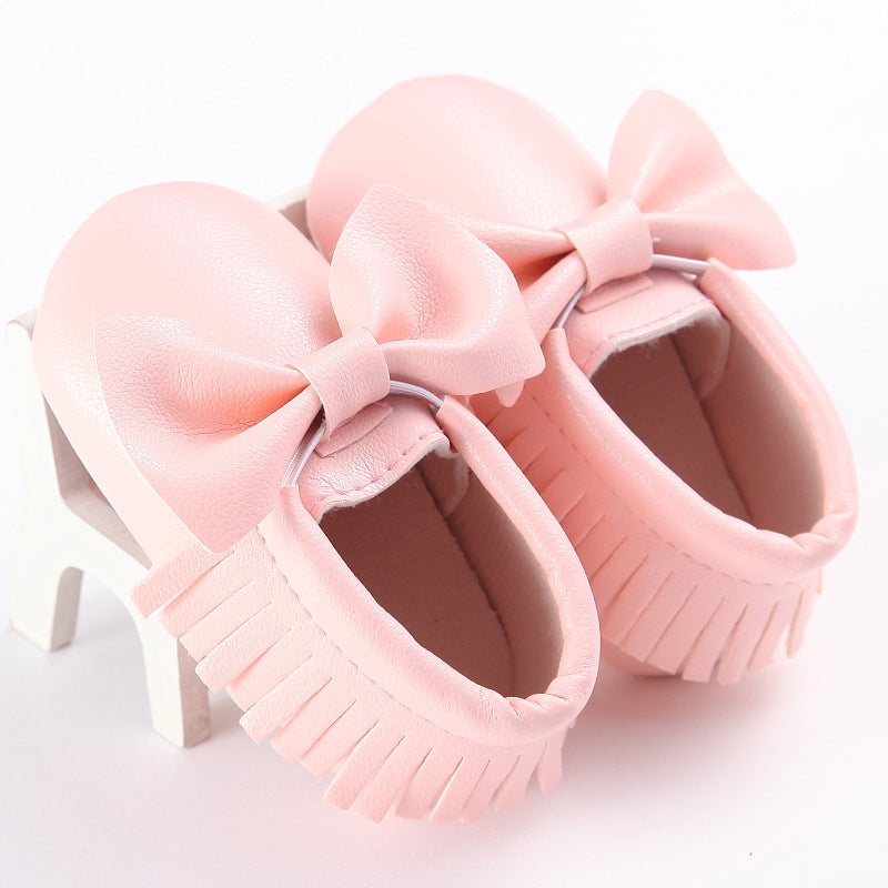 Spring And Autumn New 0-1 Years Old Baby Shoes Tassel Pu Bottom Non-slip Casual Baby Shoes