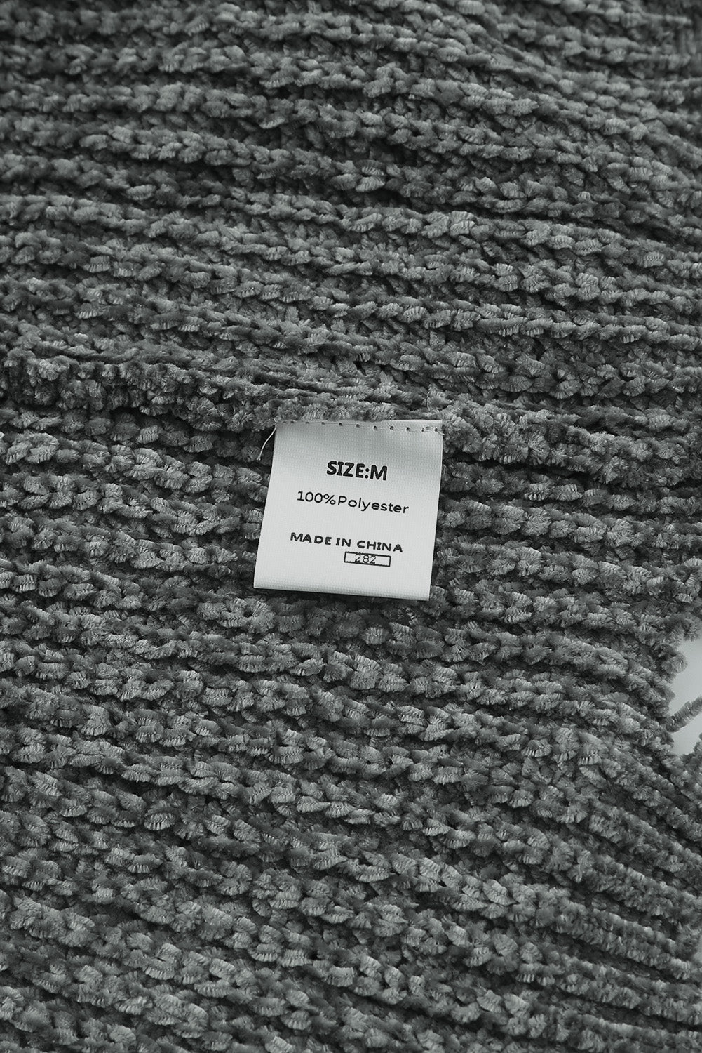 Bright White Ripped Raw Hem Chunky Pullover Sweater