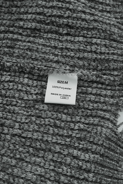 Bright White Ripped Raw Hem Chunky Pullover Sweater