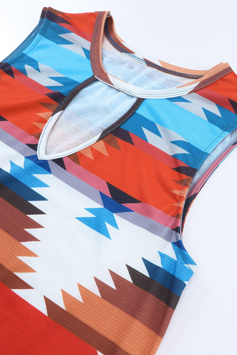 Multicolor Aztec Printed Casual Short Sleeve T-shirt