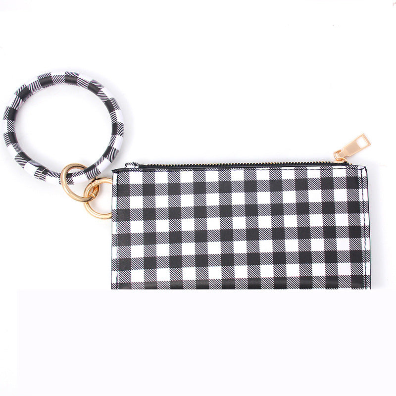 Leopard Leather Tassel Double Layer Jewelry Bag
