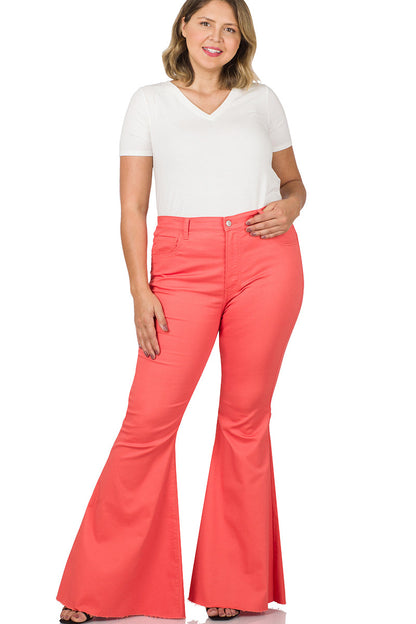 All You Need Coral High Waist Flare Leg Denim Jeans